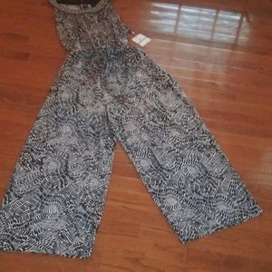 Rafaella black and white print jumpsuit